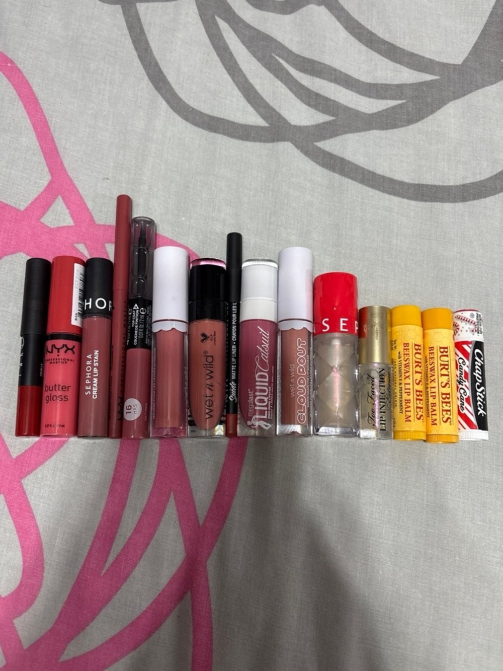 Lip Gloss, Lip Liner, and Chapstick Bundle
